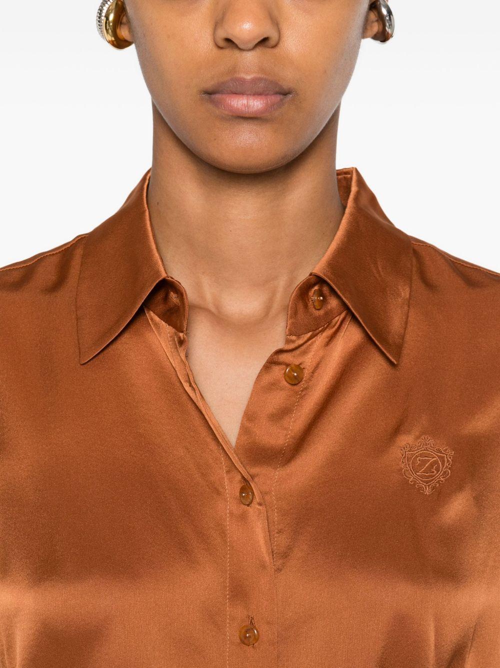 zimmermann shirts brown silk - women