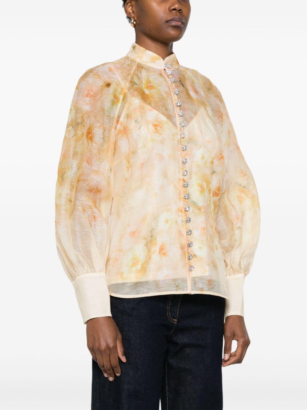 zimmermann shirts yellow linen silk - women