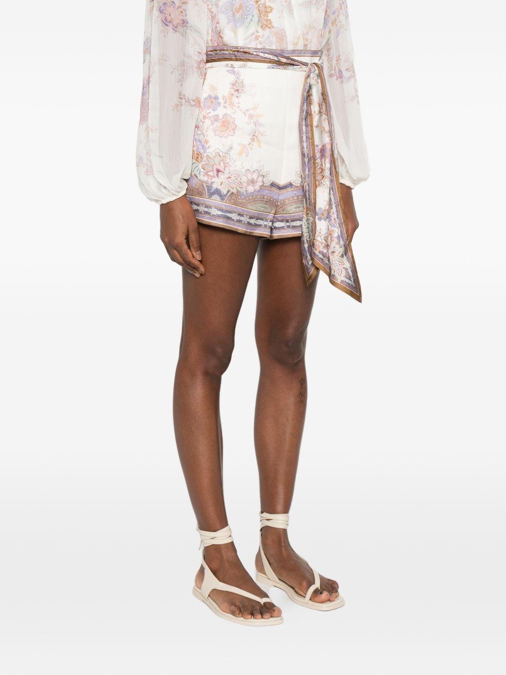 zimmermann shorts beige linen - women