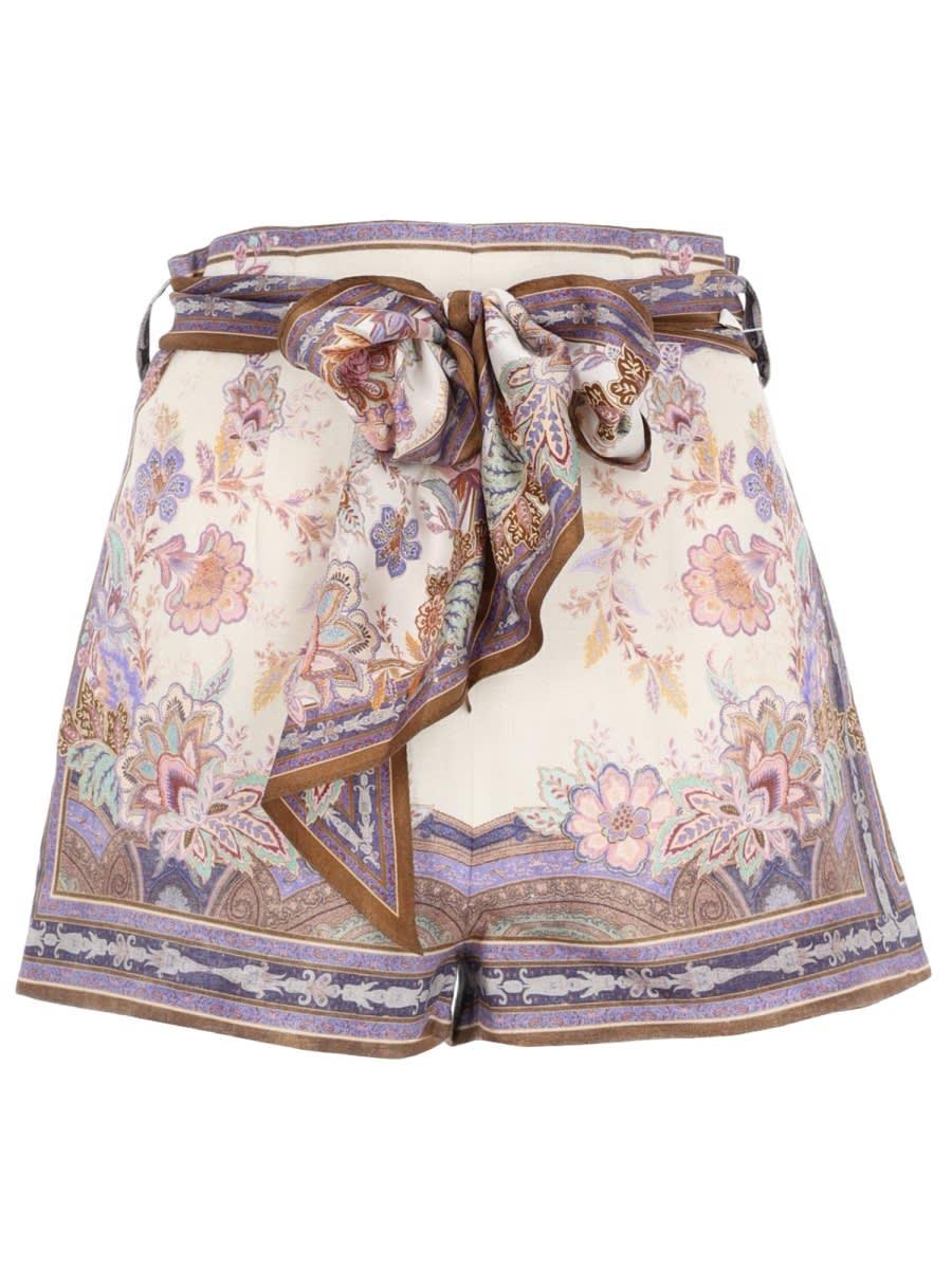 zimmermann shorts con foulard luna