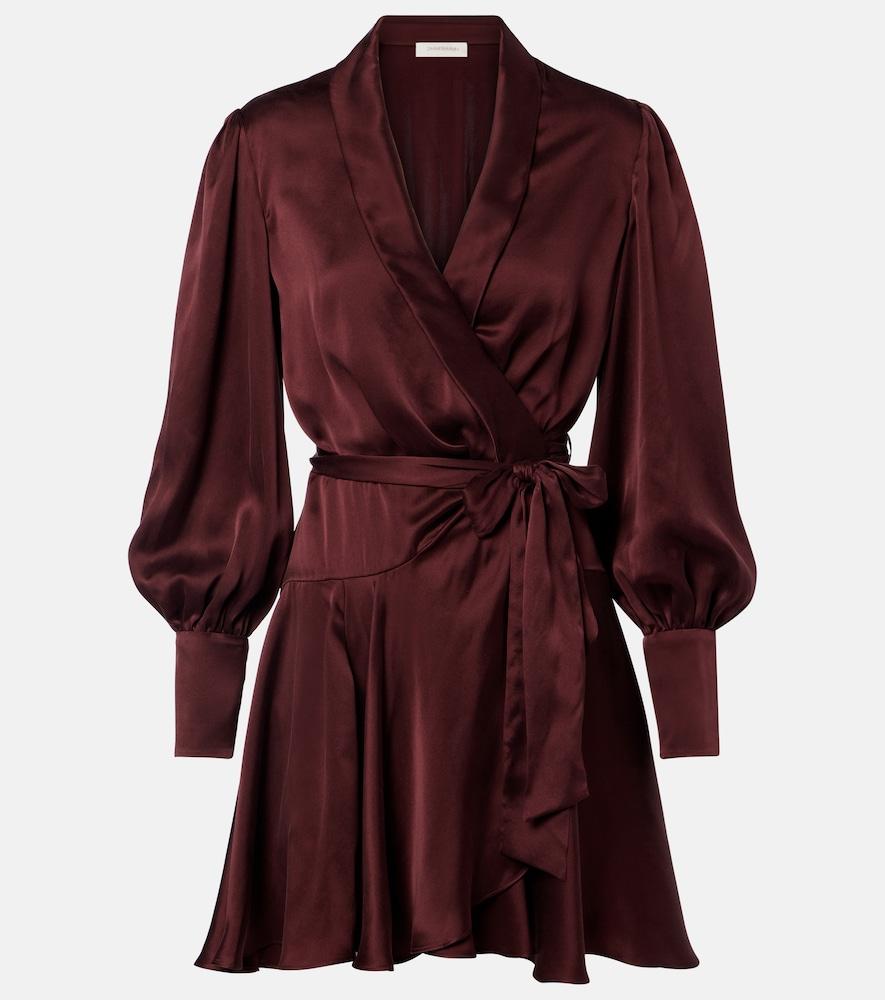 zimmermann silk satin wrap dress