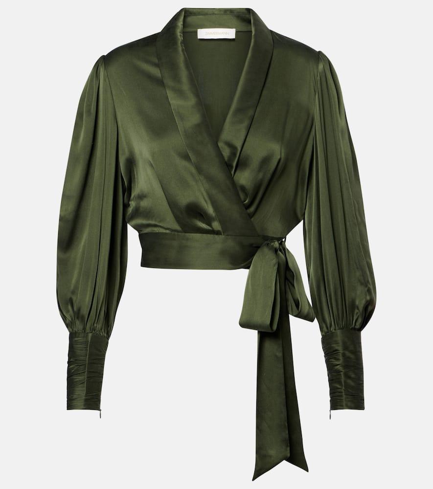 zimmermann silk satin wrap top
