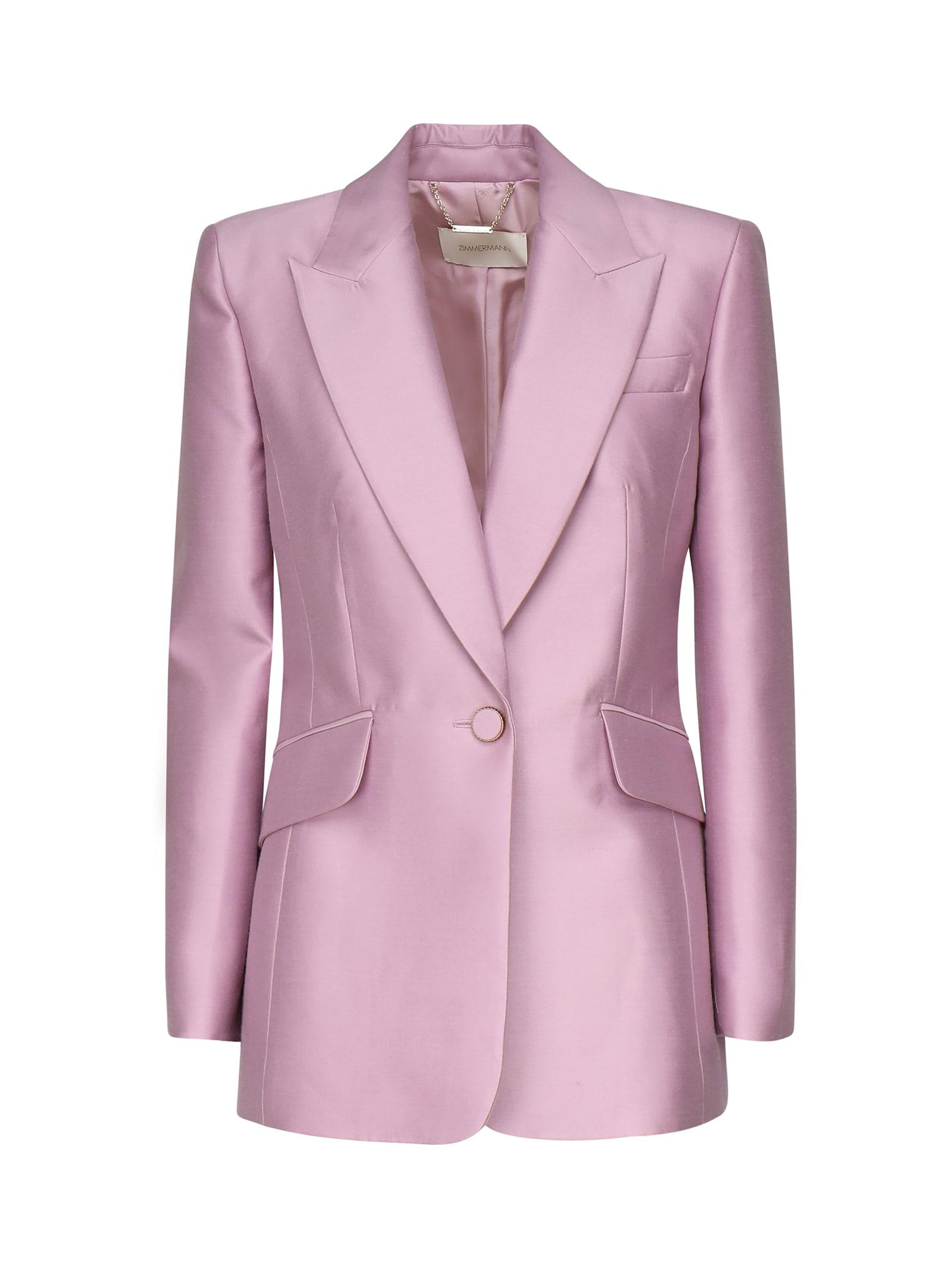 zimmermann single-breasted jacket in wool and silk