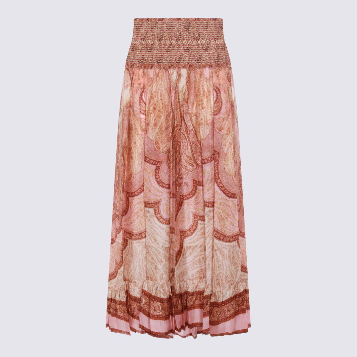 zimmermann skirts tapestry burgundy multi _silk - women
