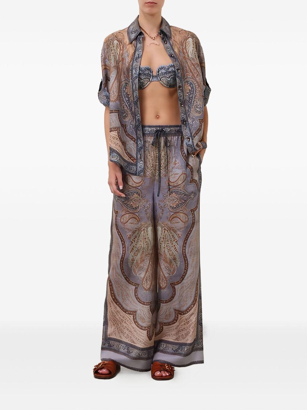 zimmermann trousers blue silk - women