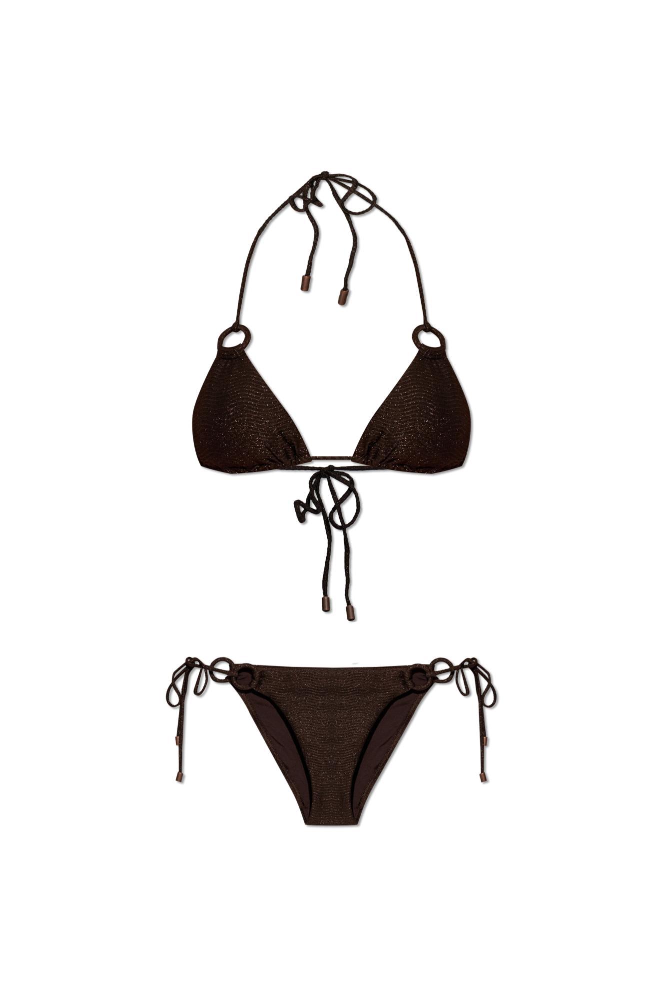 zimmermann two-piece swimsuit with lurex thread