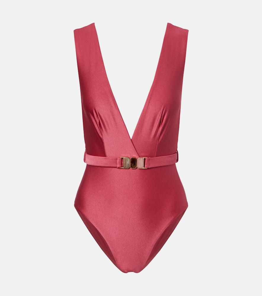 zimmermann wanderlust belted swimsuit