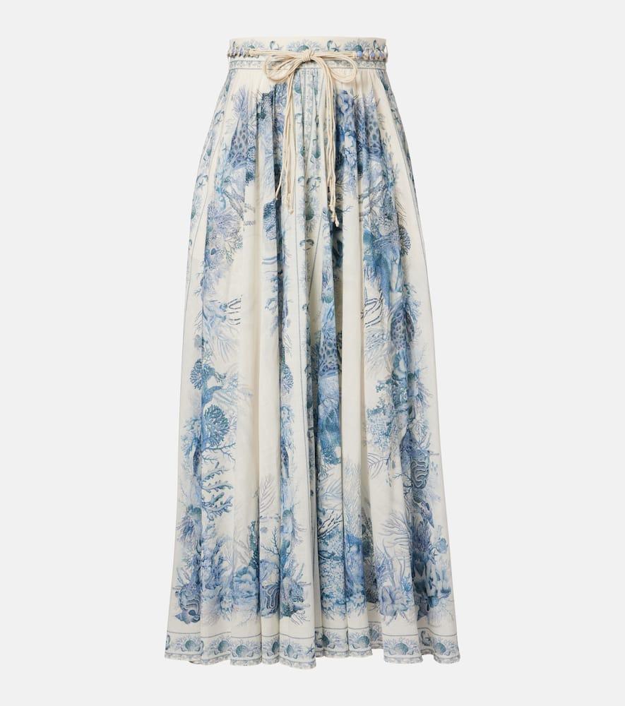 zimmermann wanderlust cotton maxi skirt