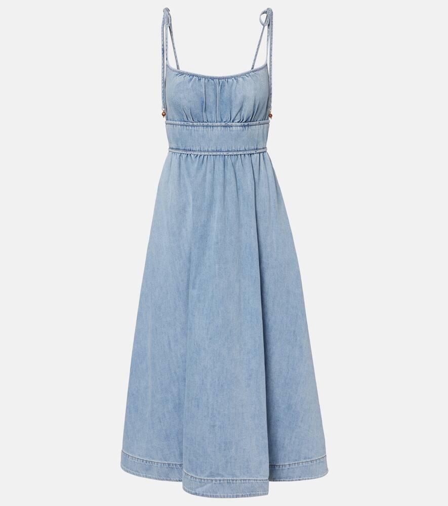 zimmermann wanderlust denim midi dress
