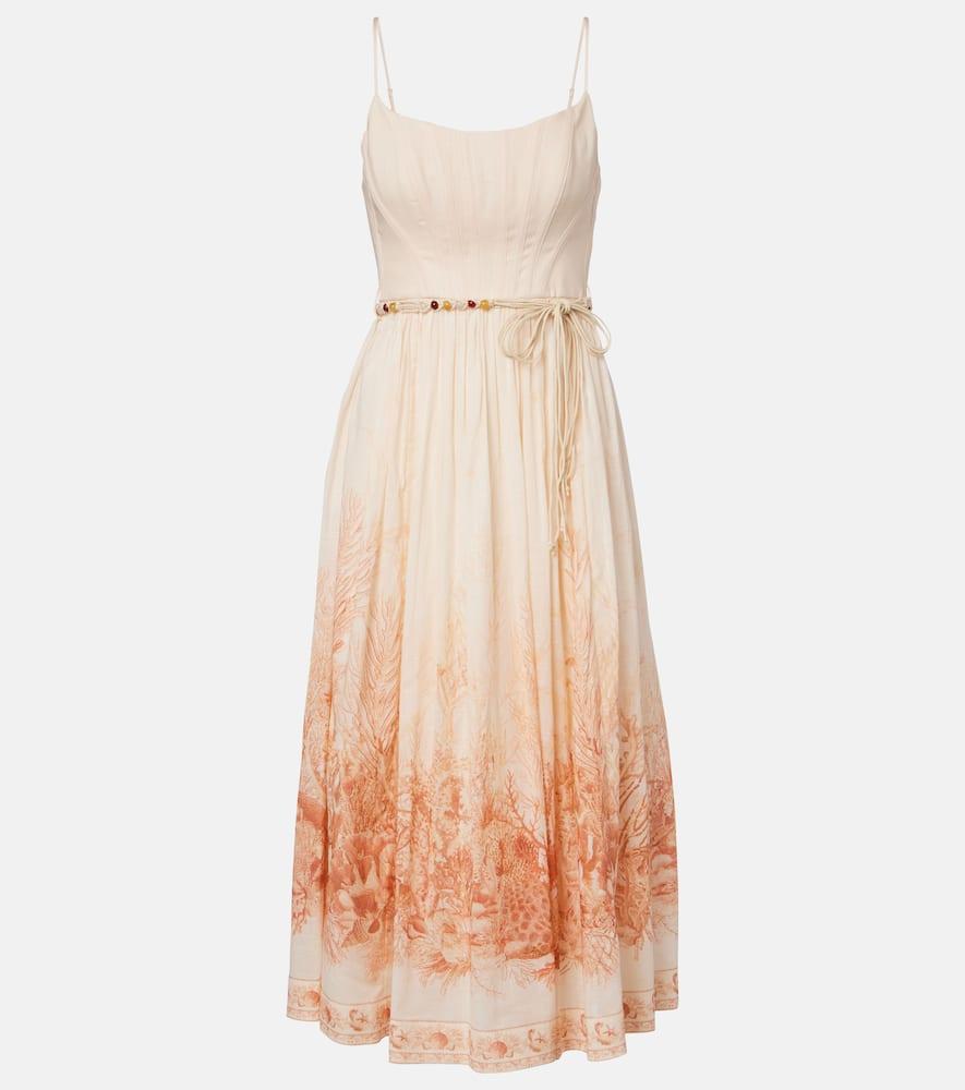 zimmermann wanderlust printed cotton midi dress