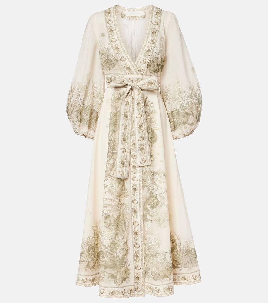 zimmermann wanderlust printed cotton wrap dress
