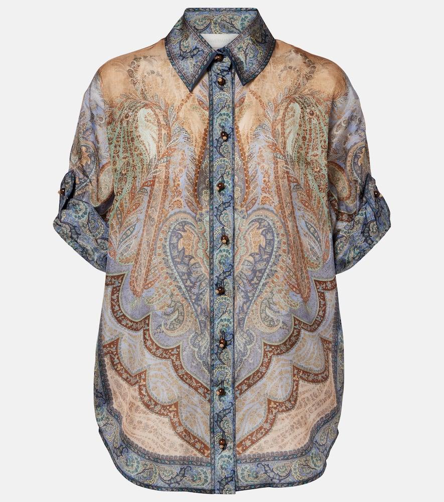 zimmermann wanderlust printed silk top