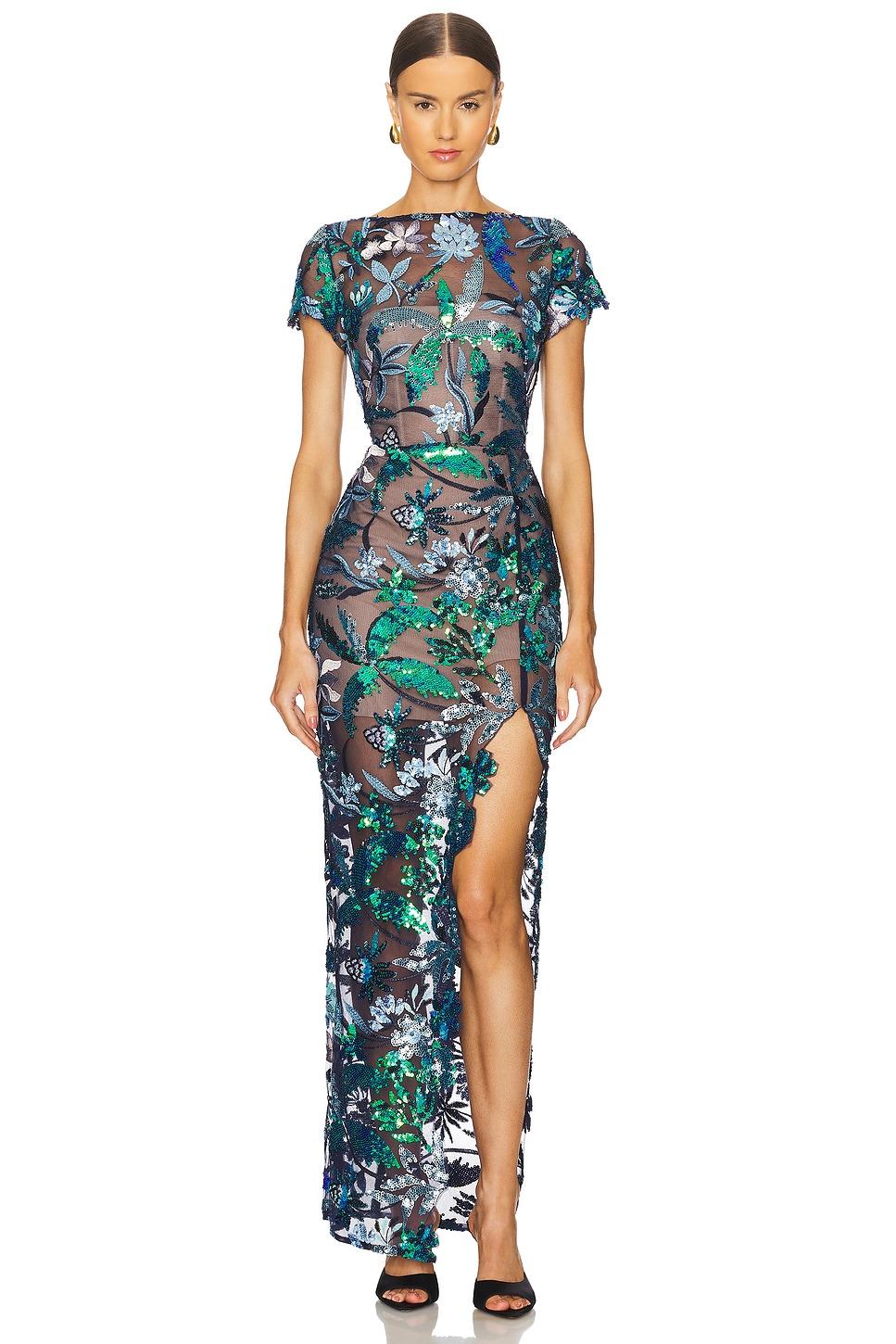 zinna embroidered gown