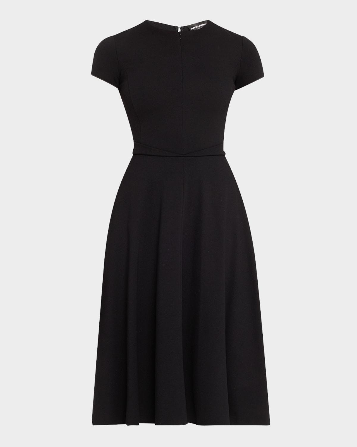 zip-front milano jersey midi dress