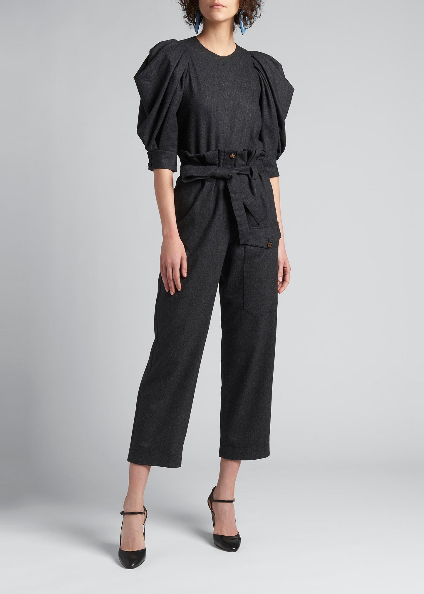 zip-hem skinny-leg jersey pants