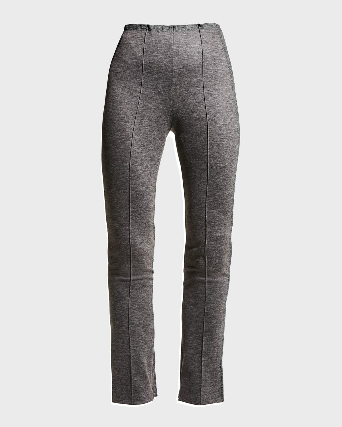 zip-hem skinny-leg jersey pants
