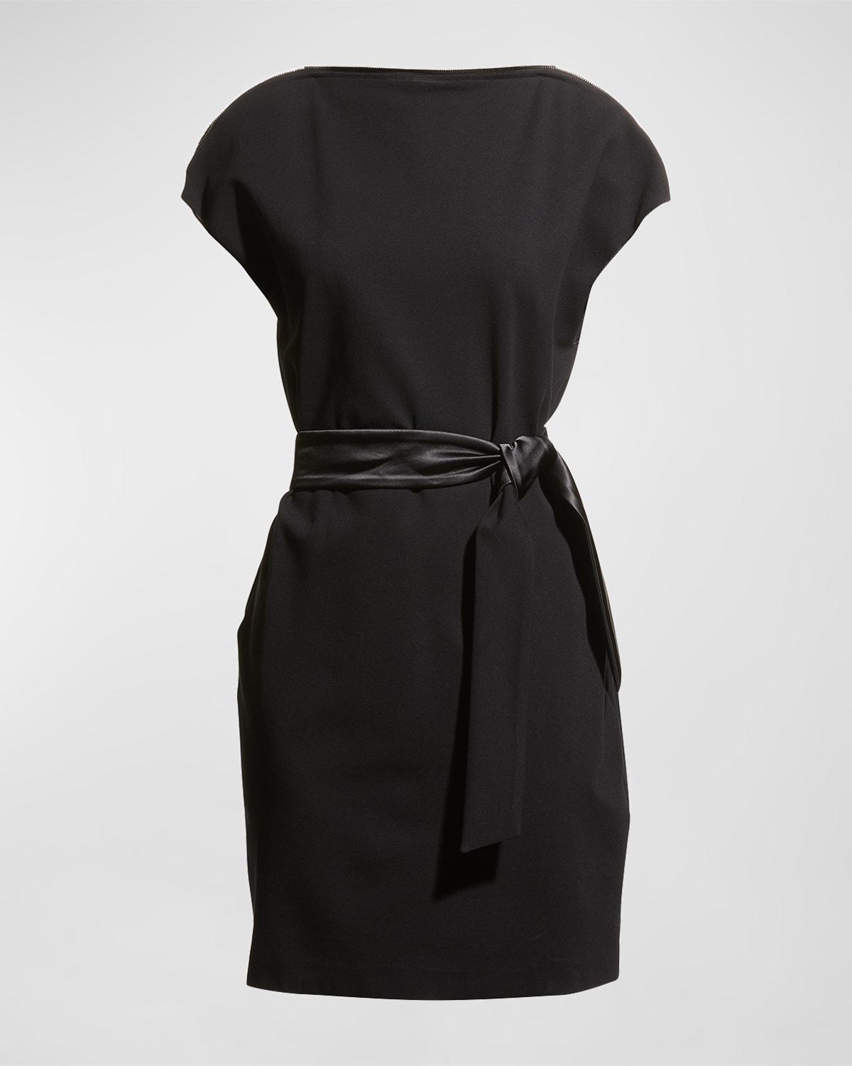 zip-neck milano jersey midi dress