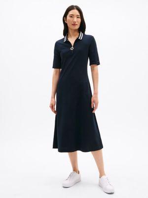 zip polo midi dress