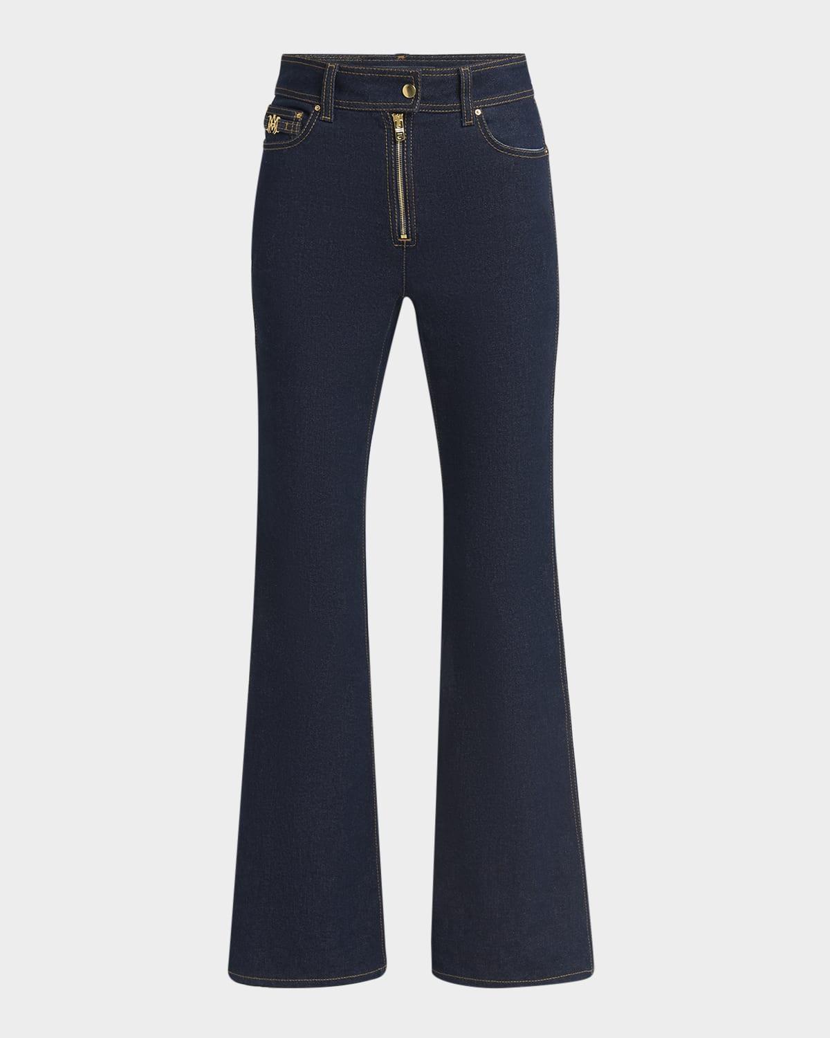 zip-up flare jeans