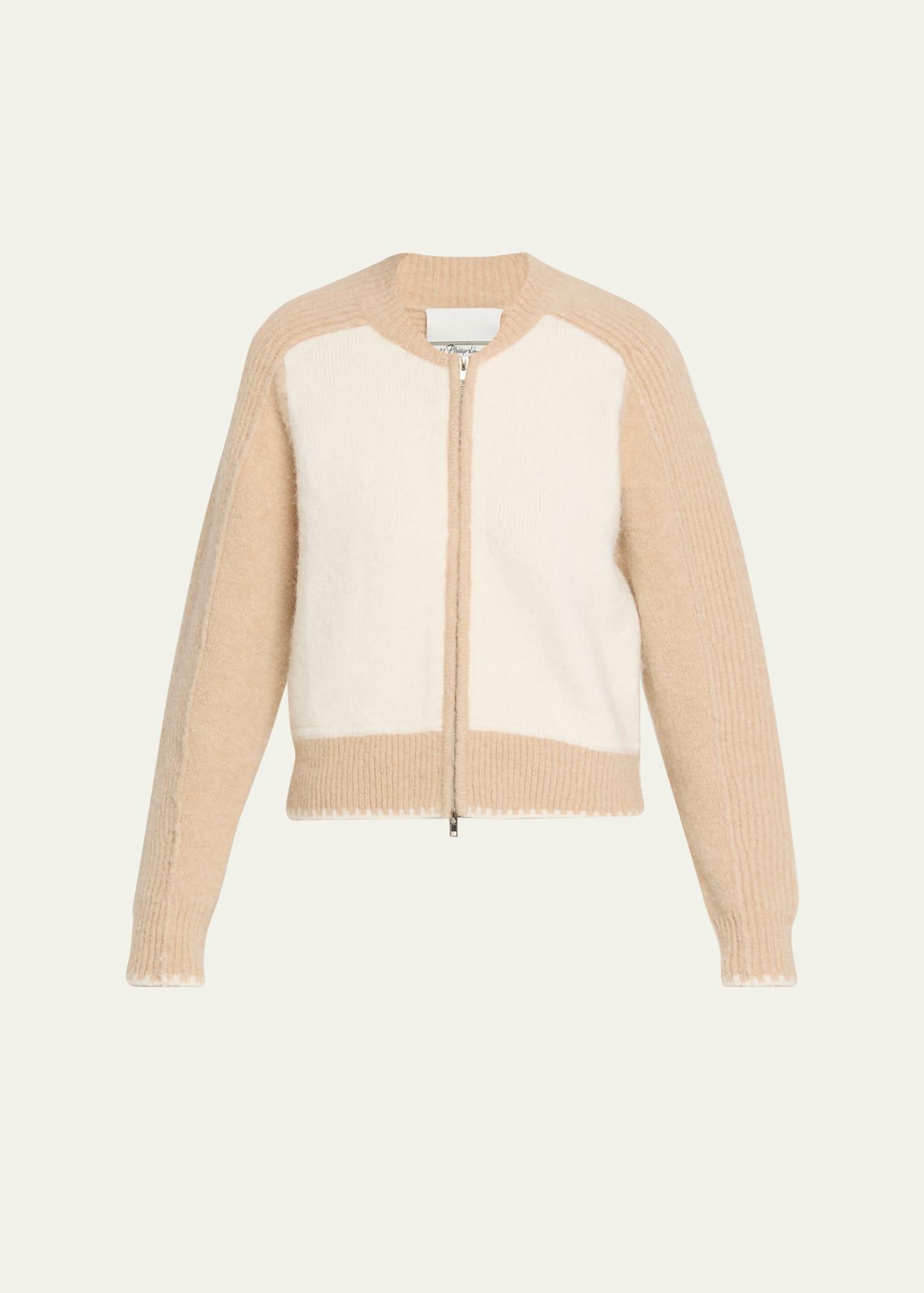 zip wool-blend cardigan