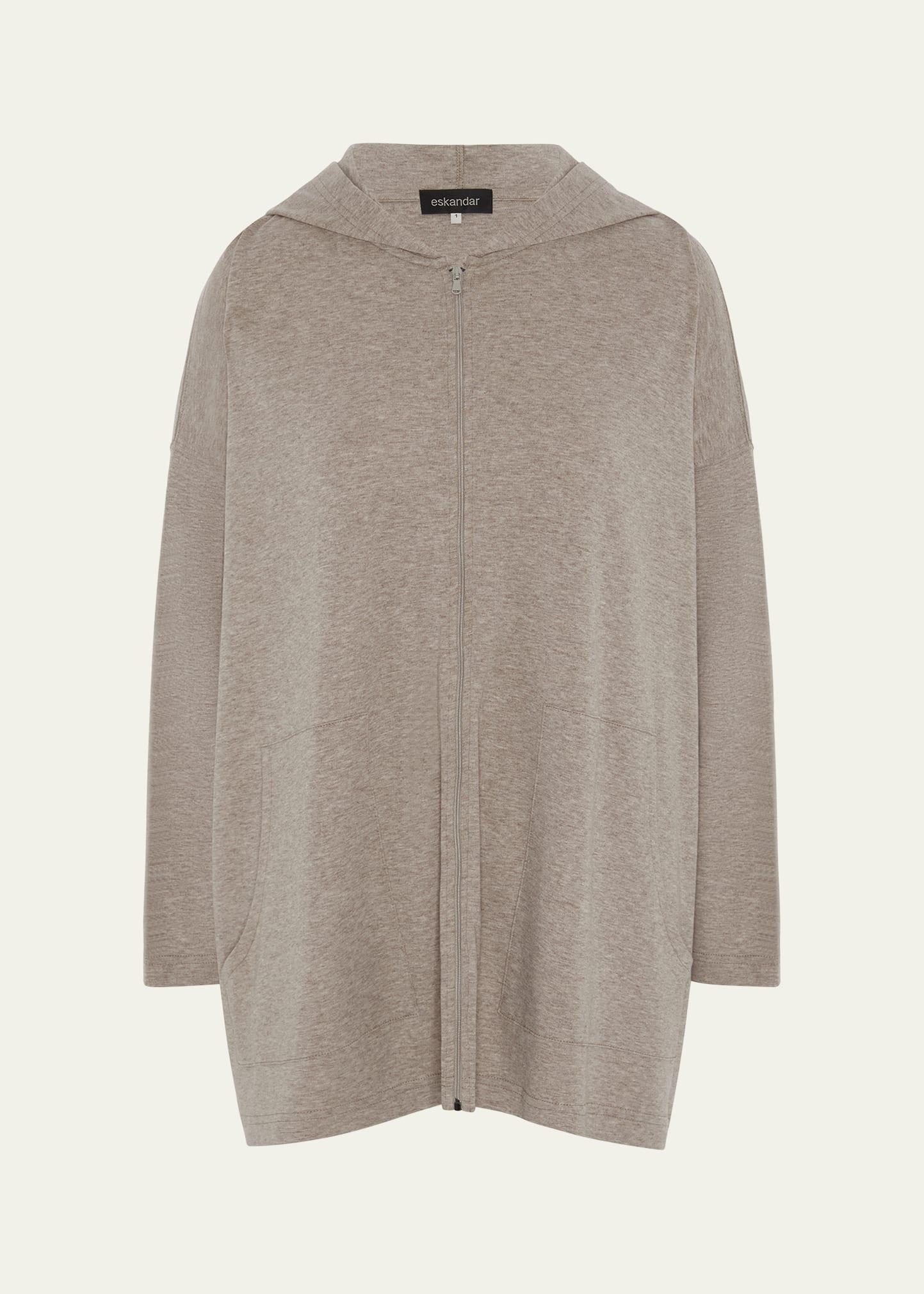 zipped hooded top (long length)