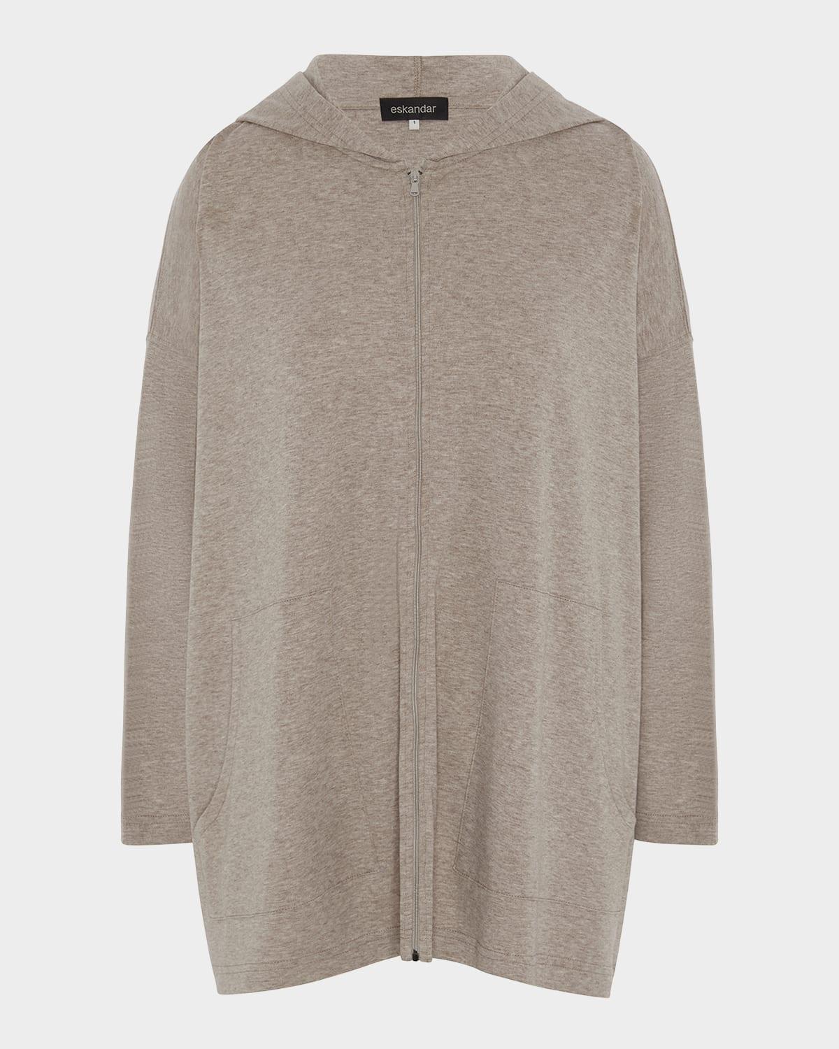 zipped hooded top (long length)