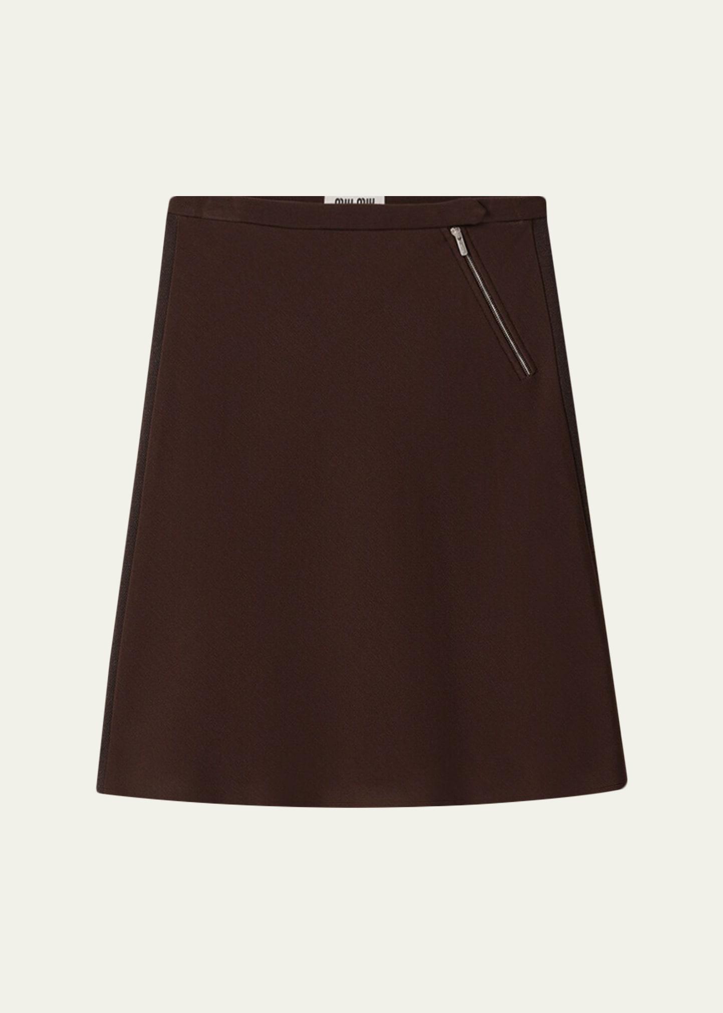 zipper a-line skirt