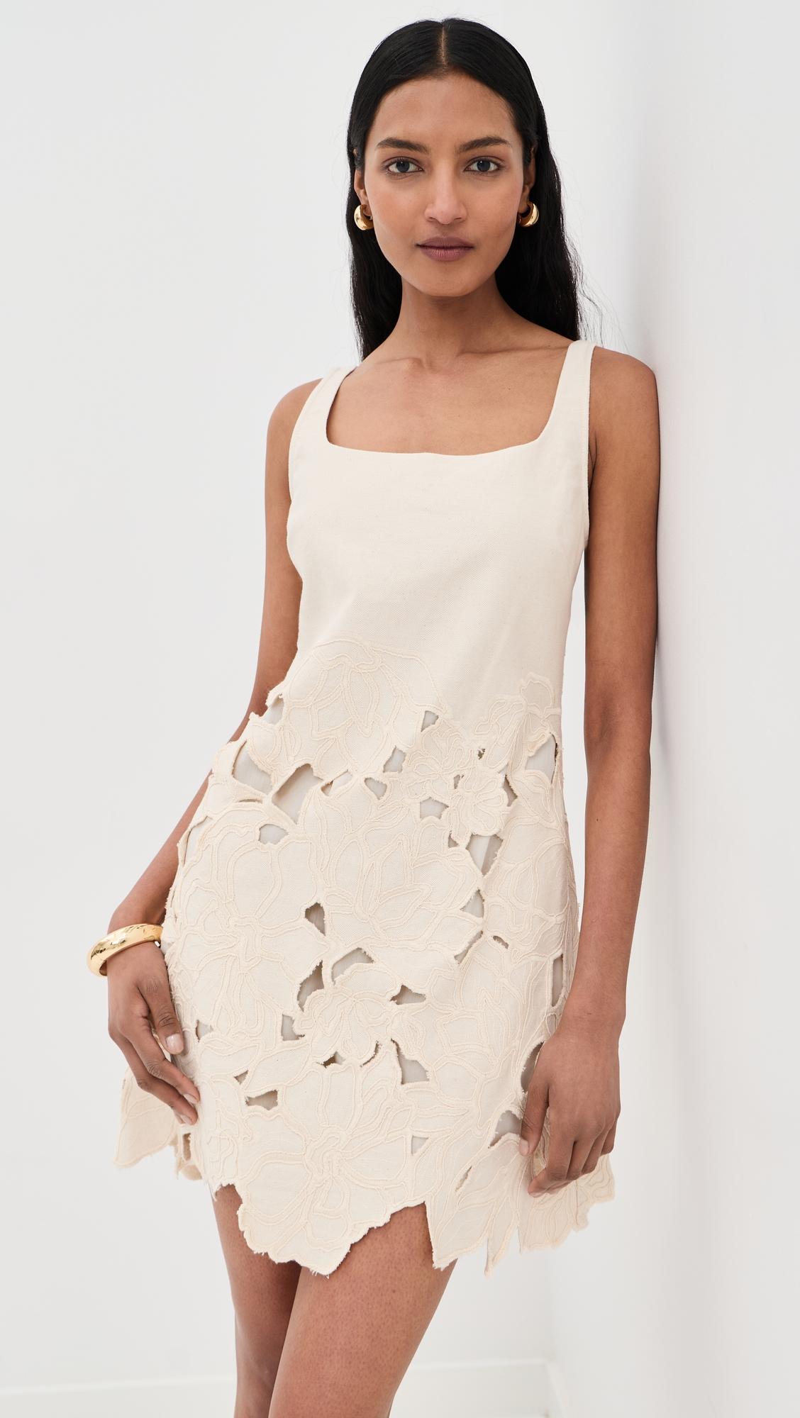 ziva sleeveless embroidered mini dress