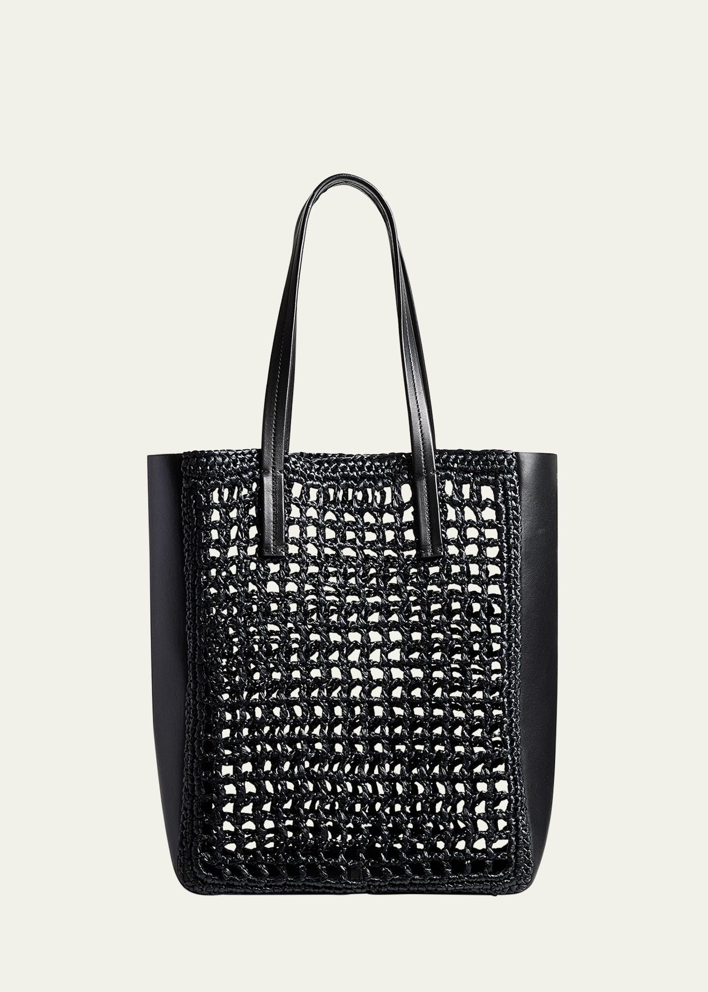 zoe small raffia tote bag