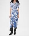zoey ruched floral-print midi dress