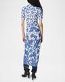 zoey ruched floral-print midi dress