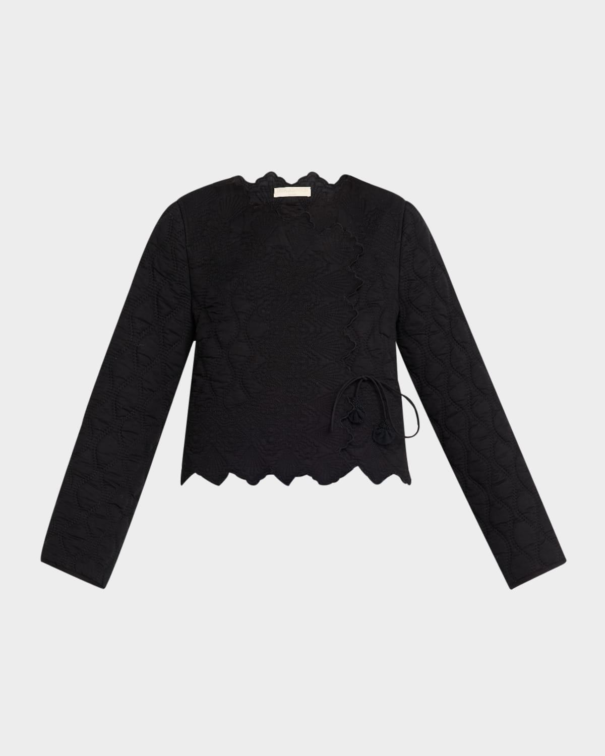 zofia quilted tie jacket