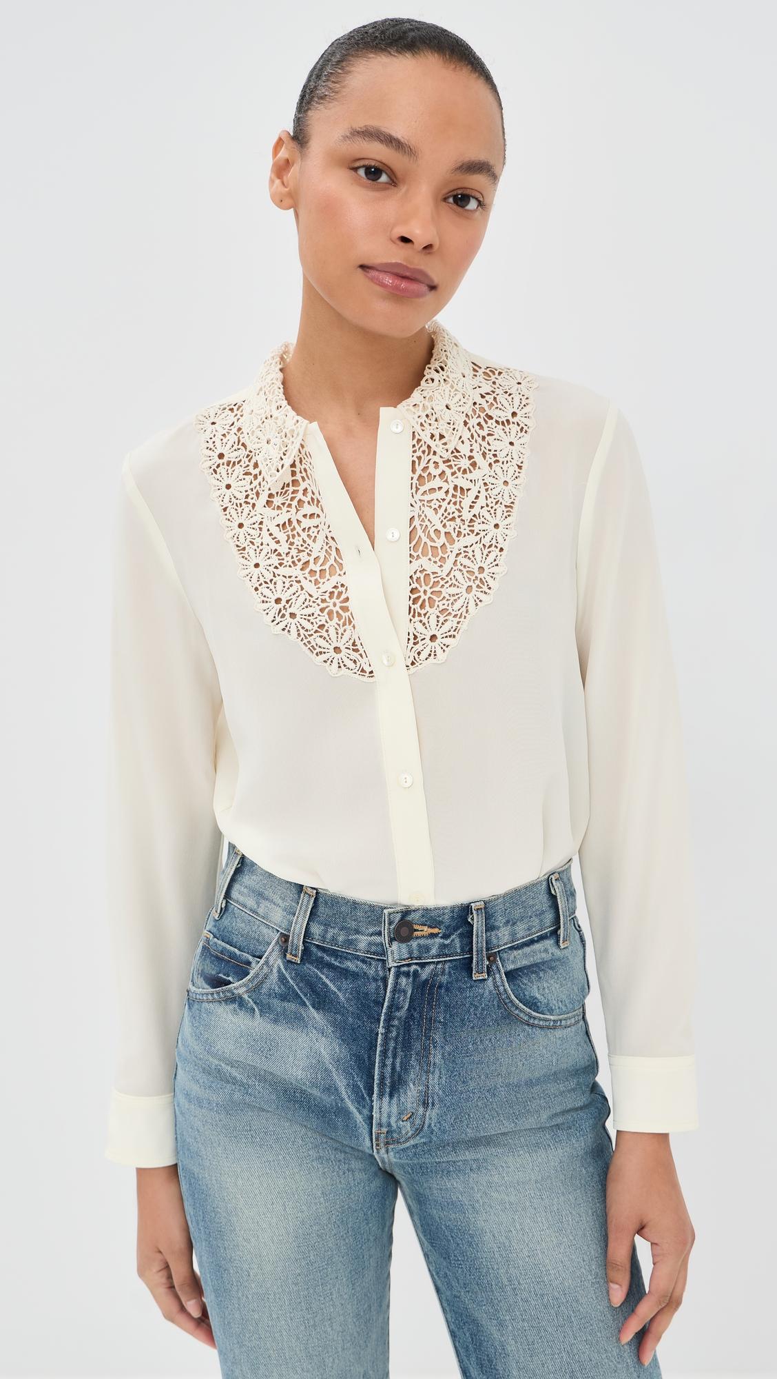 zola lace silk shirt