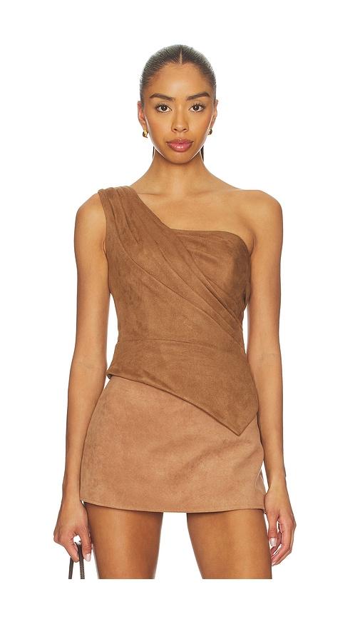 zuleyha kuru maud corset top in brown.