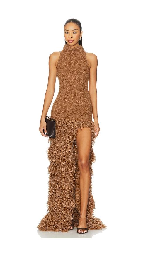 zuleyha kuru selma dress in brown.