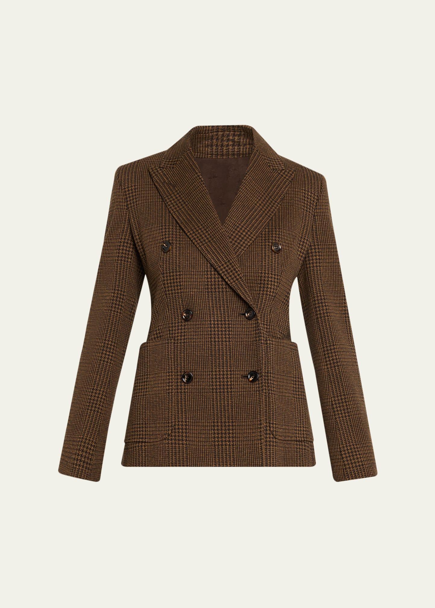 zulma houndstooth wool double-breasted jacket