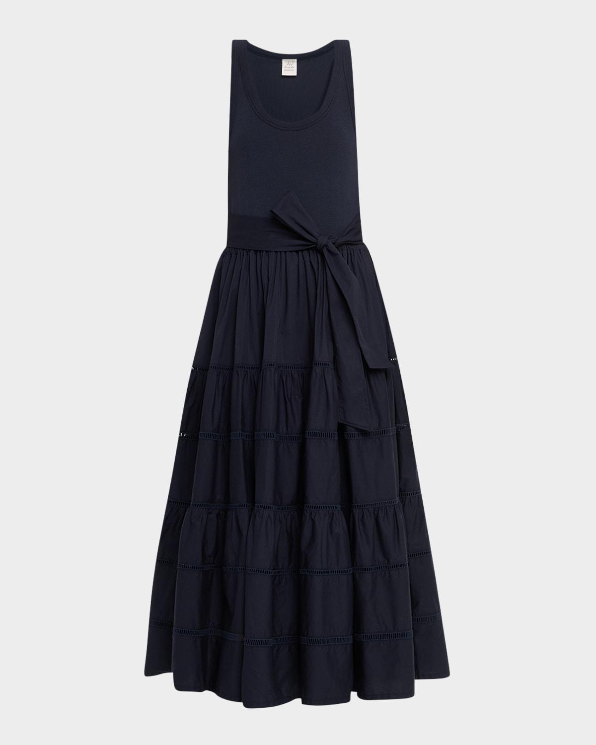zuri tiered sleeveless midi dress