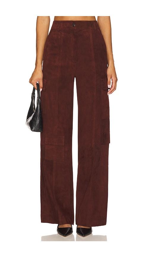 zut sammy suede pants in burgundy.