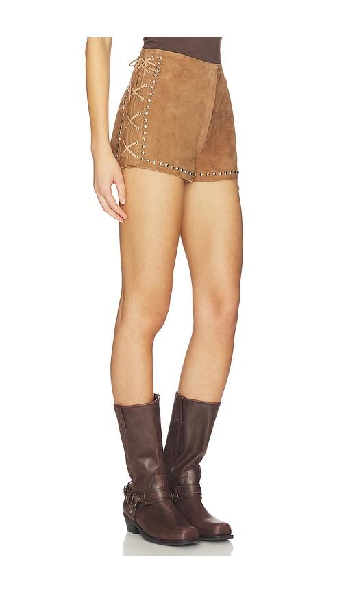 zut zabeel shorts in tan.